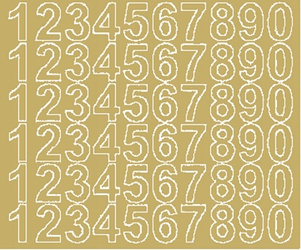 Naklejka cyfry samoprzylepne 3 cm naklejki złoty matowy