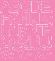 Naklejka litery samoprzylepne 10 cm naklejki różowe z połyskiem