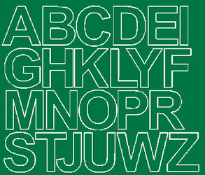 Naklejka litery samoprzylepne 4,5 cm naklejki zielony połysk