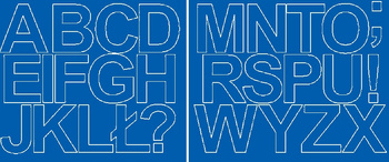 NAklejka litery samoprzylepne 6 cm naklejki niebieski połysk