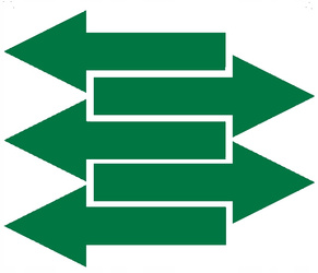 Naklejka strzałki 40x15 cm 5 sztuk naklejki zielony matowy