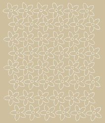 Naklejka na ścianę kwiaty 3 cm kwiatki 48 sztuk beżowy połysk.