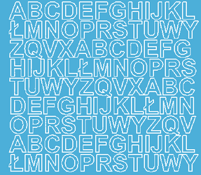 Naklejki litery samoprzylepne 2 cm jasnoniebieski z połyskiem