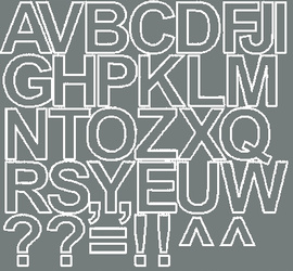 Naklejka litery samoprzylepne 4 cm naklejki szary z połyskiem