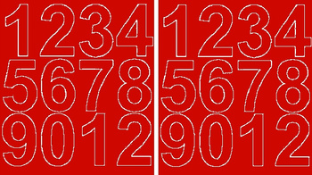 Naklejka cyfry samoprzylepne 7 cm naklejki czerwony z połyskiem