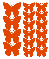 Naklejka na ścianę motyle naklejki 32 sztuki pomarańczowy matowy