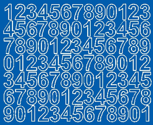 Naklejka cyfry samoprzylepne 2.5 cm naklejki niebieski matowy