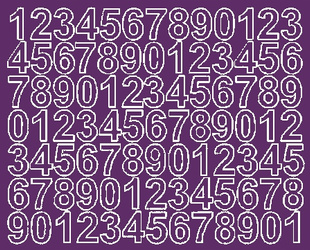 Naklejka cyfry samoprzylepne 2.5 cm naklejki fioletowy z połyskiem