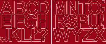 Naklejka litery samoprzylepne 6 cm naklejki z folii ciemno czerwony matowy