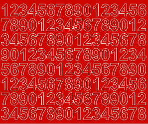 Naklejka cyfry samoprzylepne 2 cm naklejki czerwon matowy