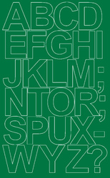 Naklejka litery samoprzylepne 12 cm naklejki zielony matowy