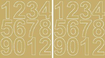 Naklejka cyfry samoprzylepne 7 cm naklejki złoty matowy