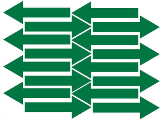 Naklejka strzałki 20x7 cm 16 sztuk naklejki zielony z połyskiem
