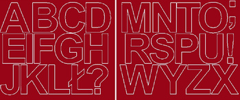 Naklejka litery samoprzylepne 6 cm ciemno czerwone połysk