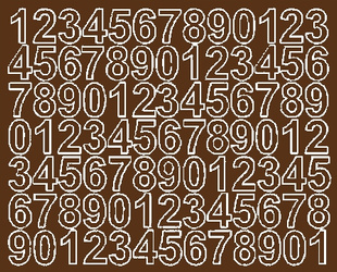 Naklejka cyfry samoprzylepne 2.5 cm naklejki brązowy matowy