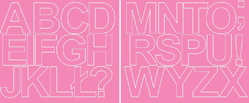 Naklejka litery samoprzylepne 6 cm naklejki różowy z połyskiem