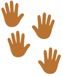 Naklejki dłonie 4 szt. ścieżka sensoryczna miedziany matowy