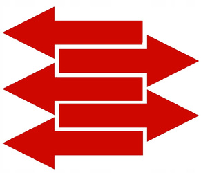 Naklejka strzałki 40x15 cm 5 sztuk naklejki czerwony z połyskiem