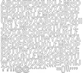 Naklejka litery samoprzylepne 1.5 cm naklejki białe matowe