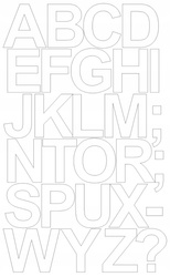 Naklejka litery samoprzylepne 12 cm naklejki białe matowe