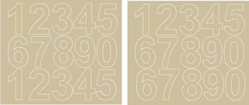 Naklejka cyfry samoprzylepne 6 cm naklejki beżowy z połyskiem