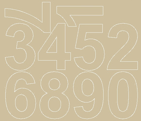 Naklejka cyfry samoprzylepne 8 cm naklejki beżowy z połyskiem
