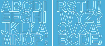 Naklejki litery samoprzylepne 5 cm jasnoniebieski matowy