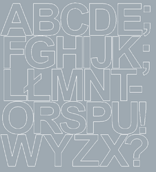 Naklejki litery samoprzylepne 10 cm srebrny matowy