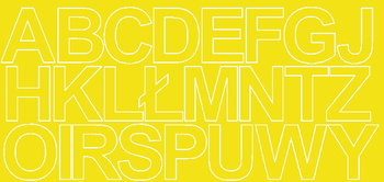 Naklejka litery samoprzylepne 7 cm naklejki żółty matowy