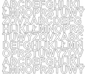 Naklejka litery samoprzylepne 2 cm naklejki biały matowy