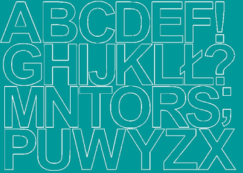 Naklejka litery samoprzylepne 8 cm naklejki turkusowy połysk