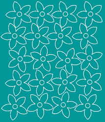 Naklejka na ścianę okno kwiaty kwiatki 20 sztuk turkusowy połysk