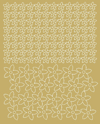 Naklejka na rower kask kwiaty kwiatki 120 sztuk złoty matowy