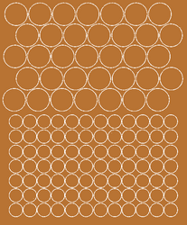 Koła, grochy naklejki na rower kask okna ściany 119 szt. miedziany matowy