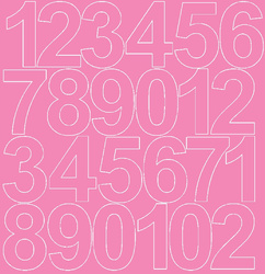 Naklejka cyfry samoprzylepne 12 cm naklejki różowy matowy