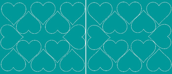 Naklejki serca walentynki 7 cm naklejka 24 szt turkusowy połysk