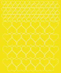 Naklejka na rower kask naklejki serca 116 sztuk żółty matowy.