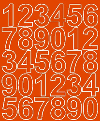 Naklejka cyfry samoprzylepne 4,5 cm naklejki pomarańczowy matowy