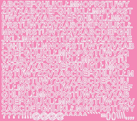 Naklejka litery samoprzylepne 1 cm naklejki różowy z połyskiem