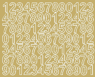 Naklejka cyfry samoprzylepne 2.5 cm naklejki złoty matowy