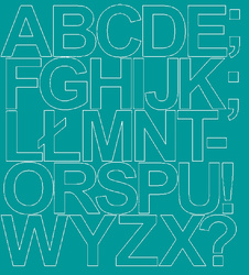 Naklejka litery samoprzylepne 10 cm naklejki turkusowy połysk