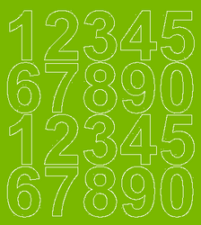 Naklejki cyfry samoprzylepne 5 cm limonkowy zielony matowy