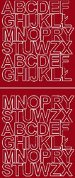 Naklejka litery samoprzylepne 3,5 cm ciemno czerwony matowy