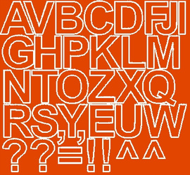 Naklejka litery samoprzylepne 4 cm naklejki pomarańczowy matowy