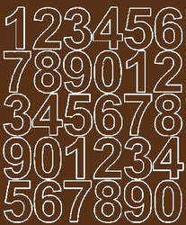 Naklejka cyfry samoprzylepne 4,5 cm naklejki brązowy z połyskiem
