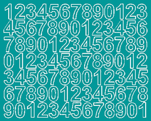 Naklejka cyfry samoprzylepne 2.5 cm naklejki turkusowy połysk