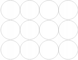 Naklejka koła 12 cm naklejki kółka kropki 12 szt biały połysk