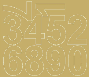 Naklejka cyfry samoprzylepne 8cm naklejki złoty matowy