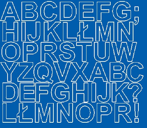 Naklejka litery samoprzylepne 3 cm naklejki niebieski matowy