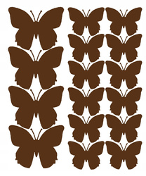 Naklejka na ścianę motyle naklejki 32 szt. brązowy z połyskiem